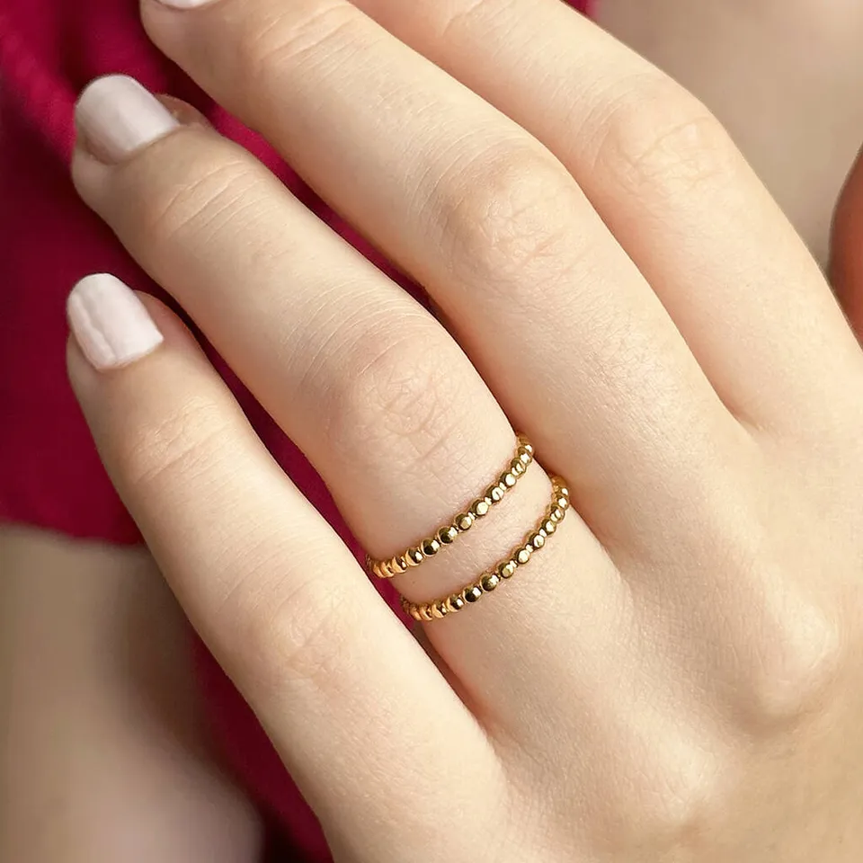 Joy by Corrine Smith Double Band Ring Gold verstellbar