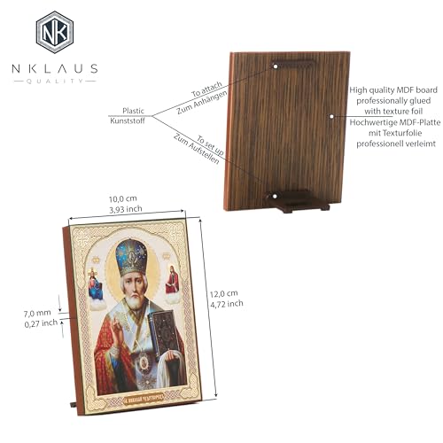 NKlaus Sankt Nikolaus von Myra Ikone Holz 10x12cm Segen
