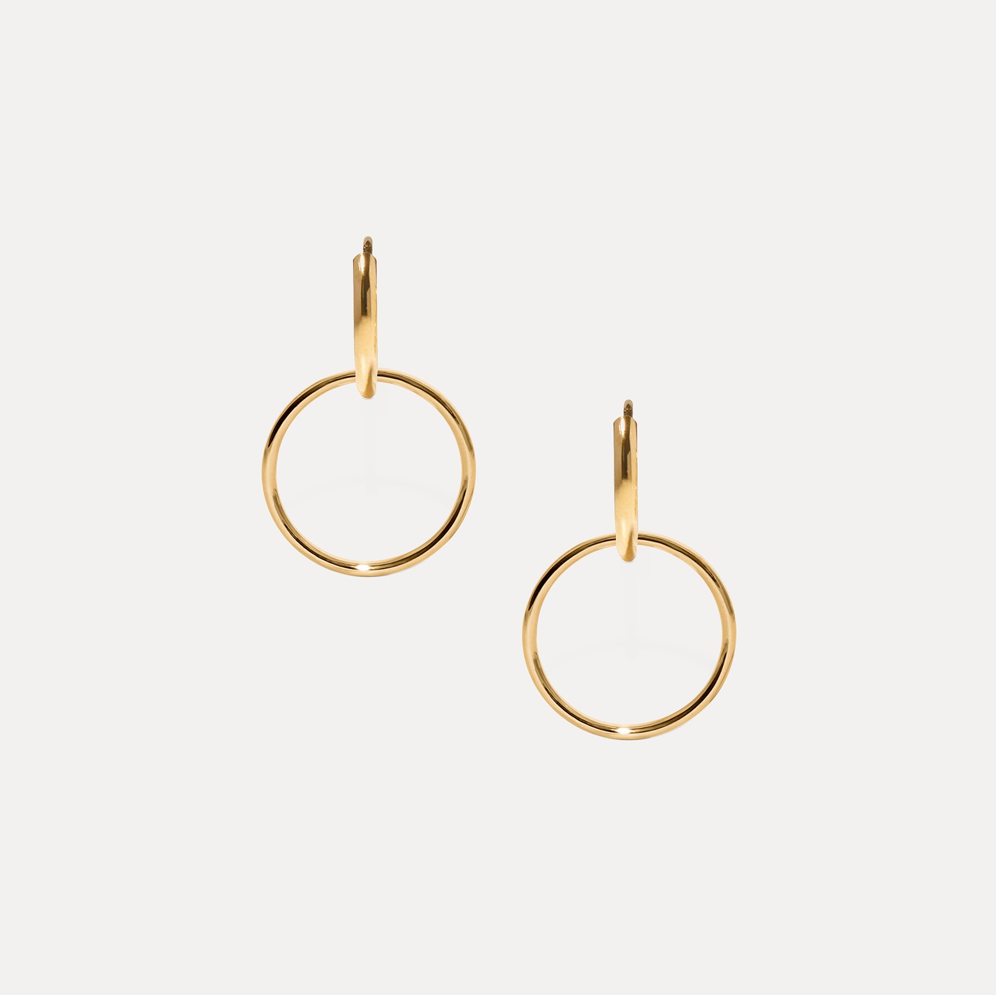 Stilnest Basic Double Creolen Ohrringe 13mm Gold