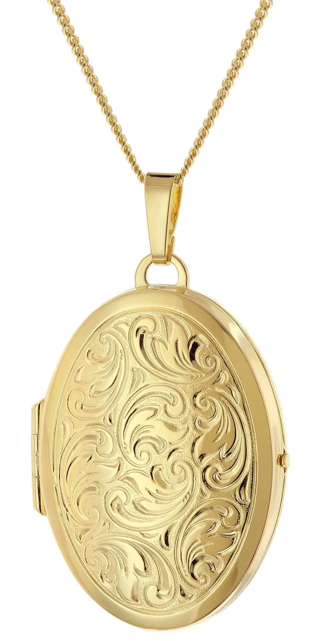 trendor Medaillon Kette Silber 925 vergoldet 42 cm