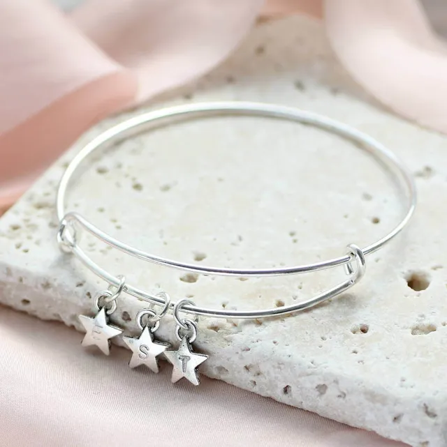 Joy by Corrine Smith Armreif Sterne Silber personalisiert