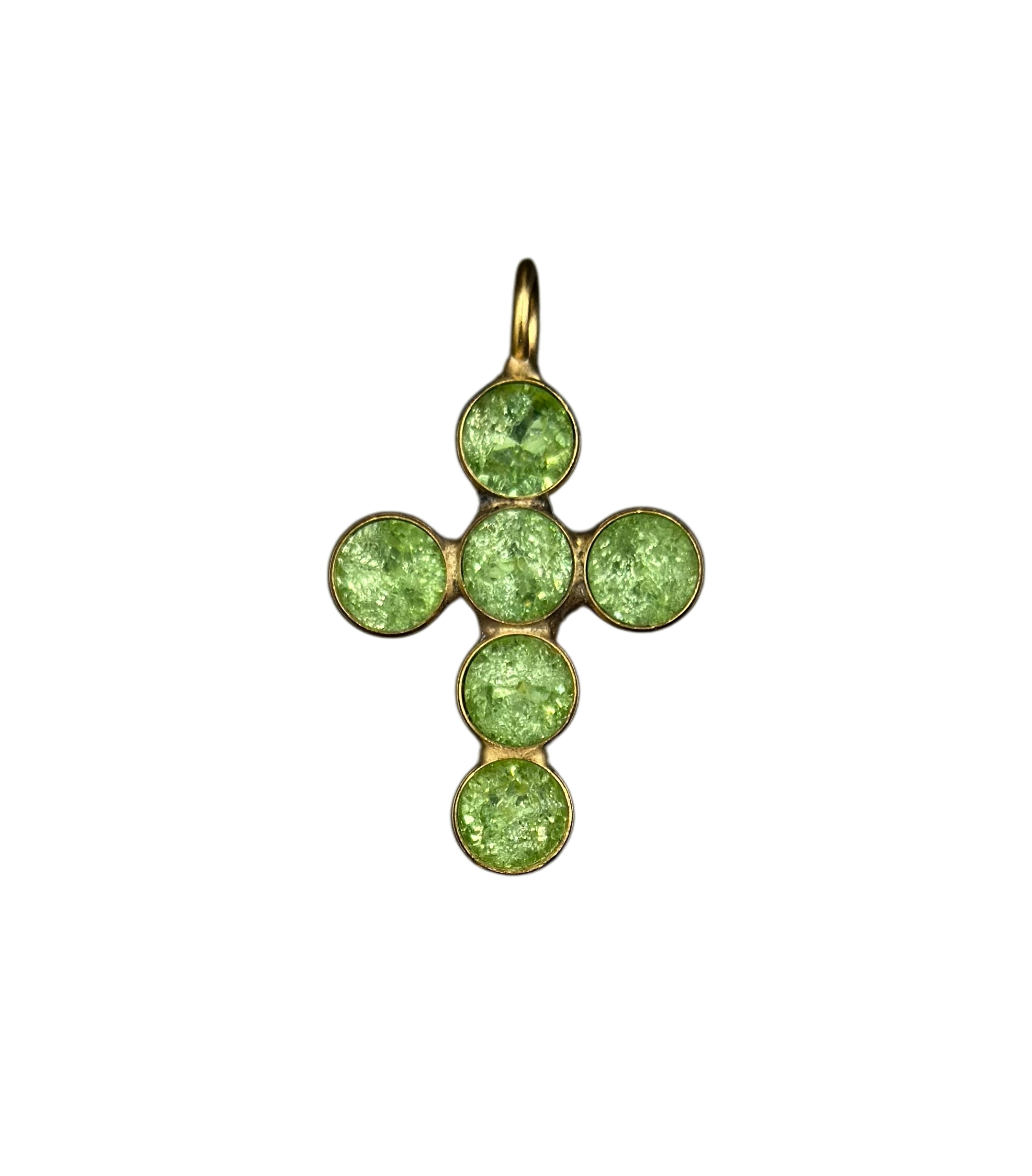 Alevá Bijoux Croci Tonda Sparkle Kreuz Anhänger Gold 3,5 cm