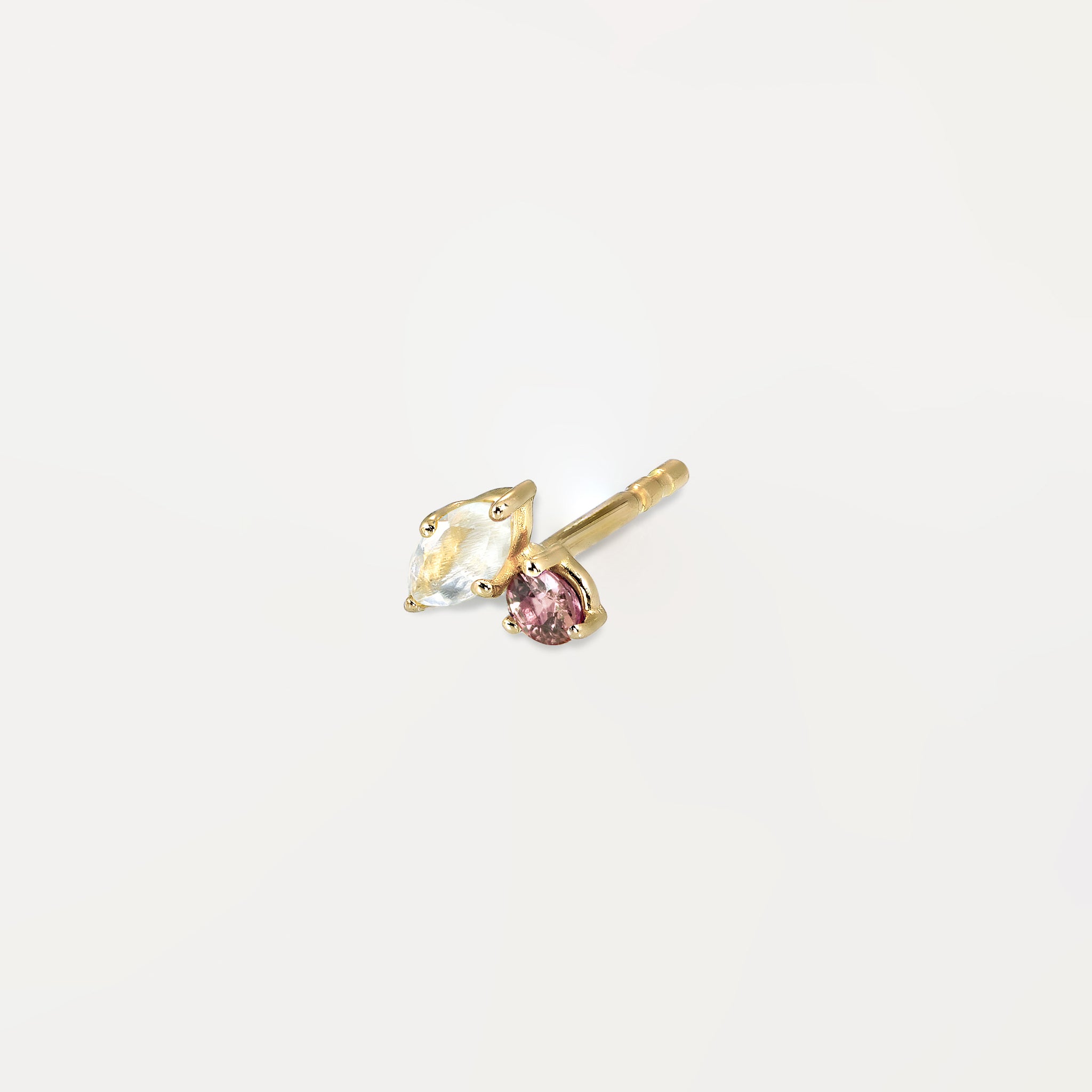 Stilnest Joy Mondstein Rosa Turmalin Ohrstecker Single Links 585 Gold