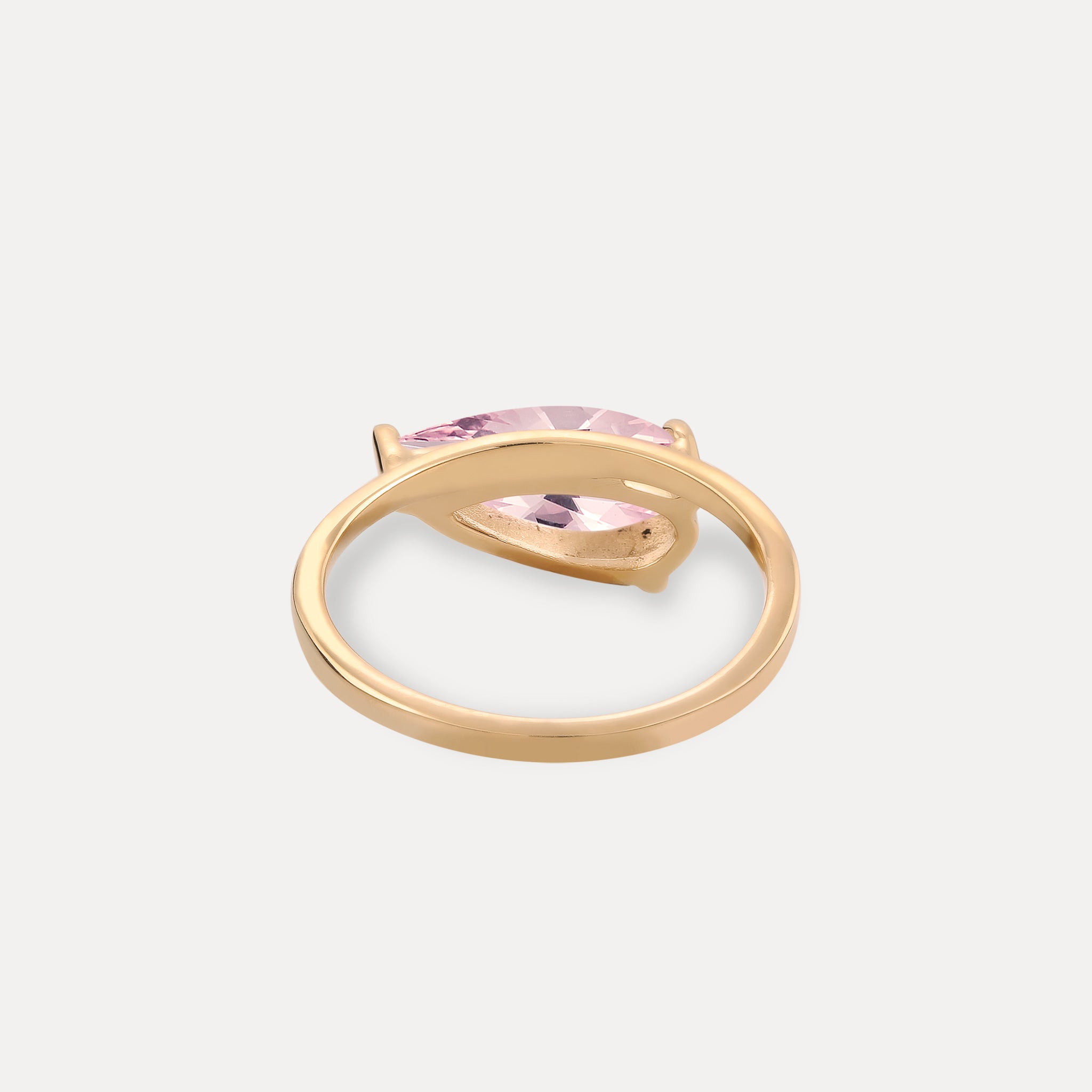 Stilnest Balance Drop Ring Rosenquarz 585 Gold 54