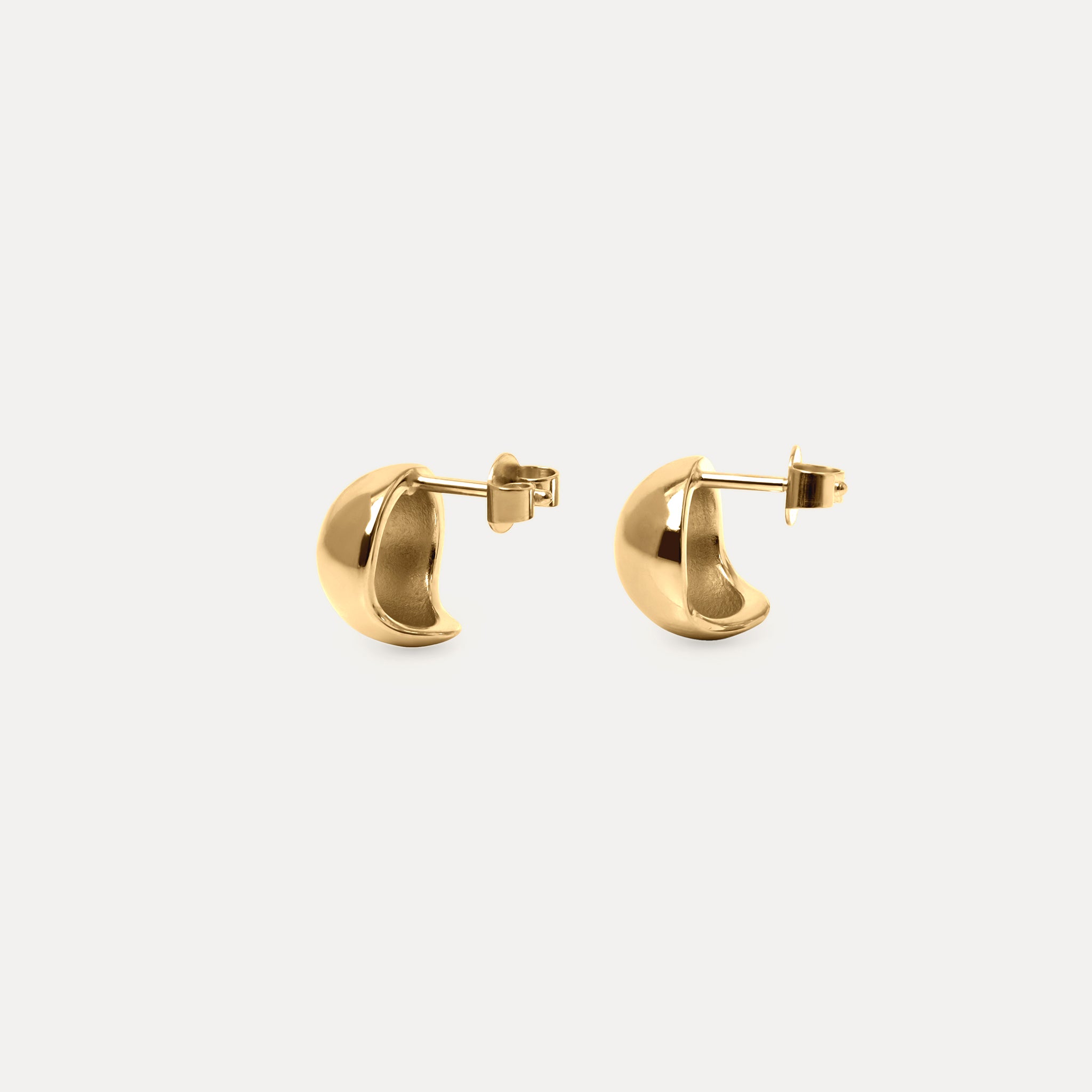 Stilnest Dome Ohrstecker Ohrringe Gold Vermeil Kugel