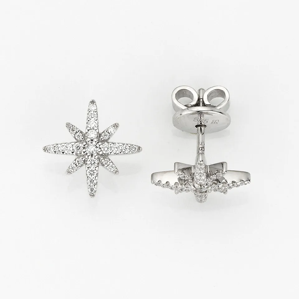 Eugen Rühle Ohrschmuck 80.7887 Stern-Ohrstecker 585 Gelbgold Diamant
