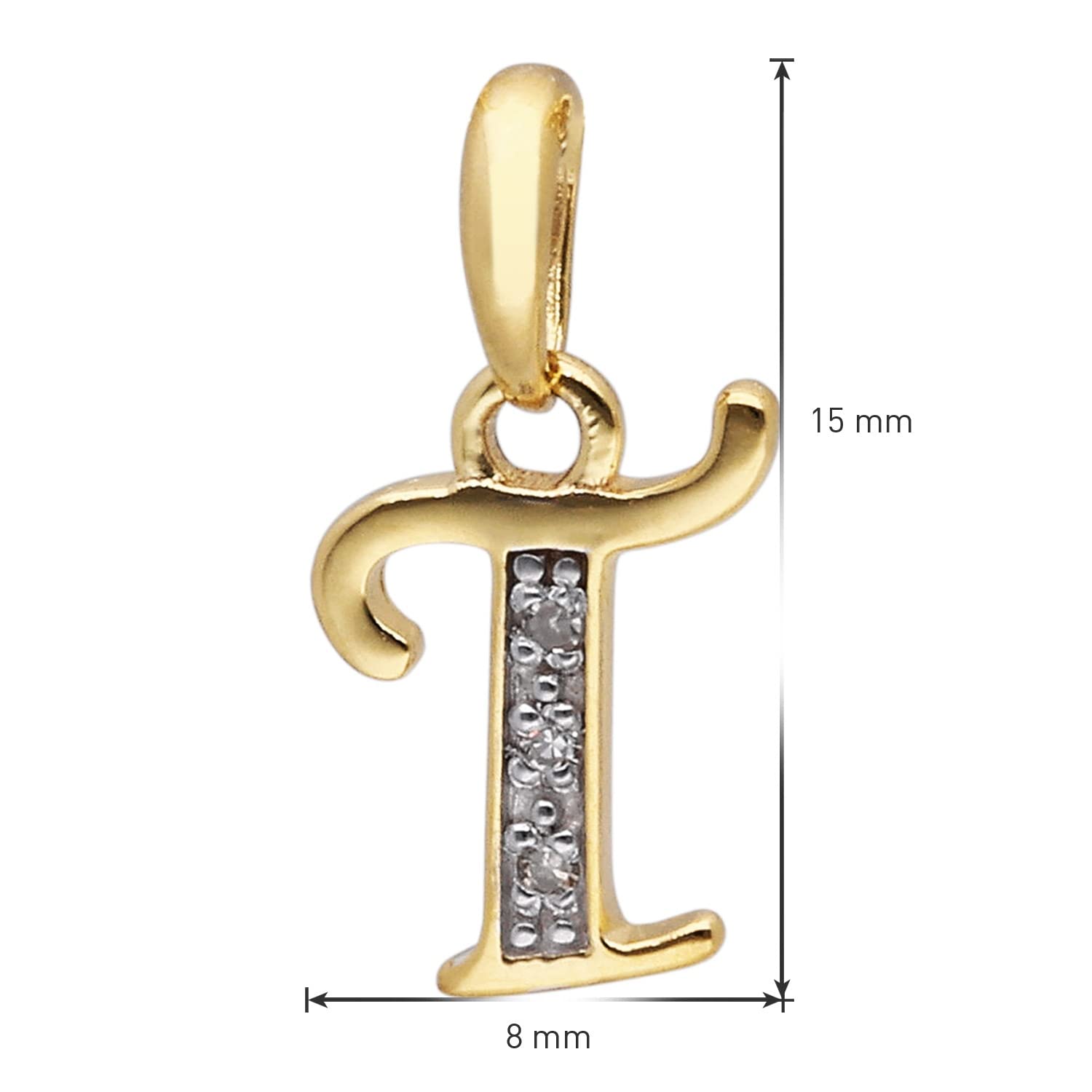 trendor Halsketten Buchstabe T Gold 333 Kette 38 cm