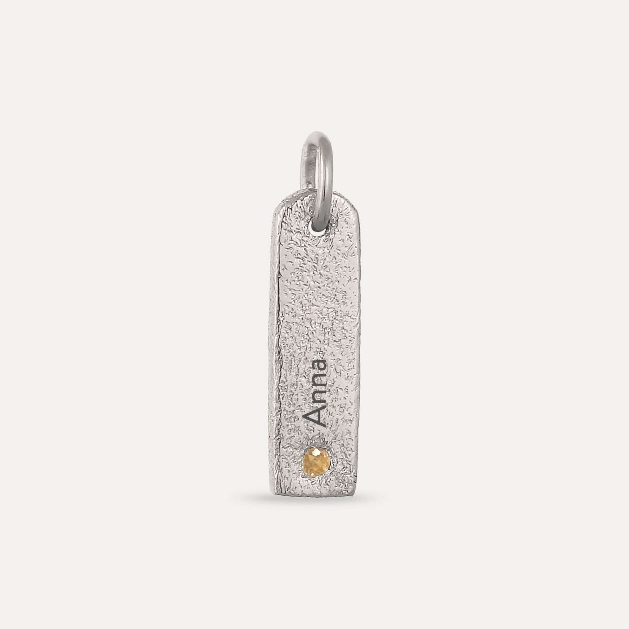 Stilnest Mandarin Granat Bar Anhänger Gold Vermeil gravierbar