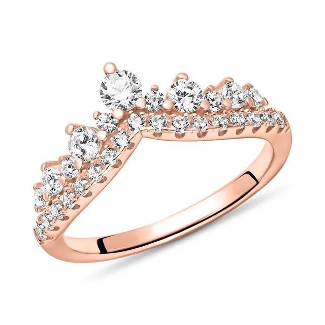 JEWLIX Damenring 925 Silber rosévergoldet Zirkonia 50