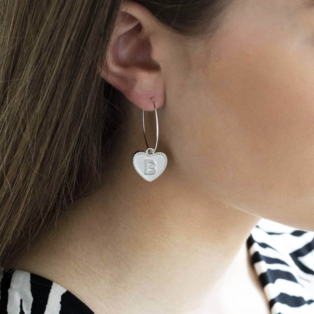 Joy by Corrine Smith Earrings Dotted Heart Hoop Gold