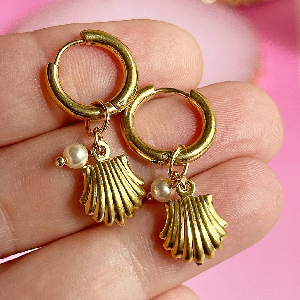Joy by Corrine Smith Oyster Perlen Ohrringe Gold 1,5cm