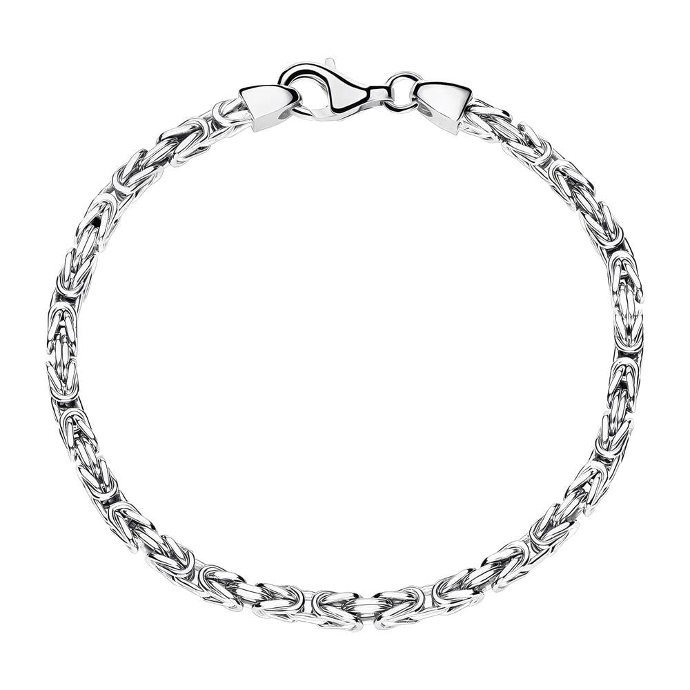 JEWLIX Königsarmband 3mm Armband Silber 23 cm rhodiniert