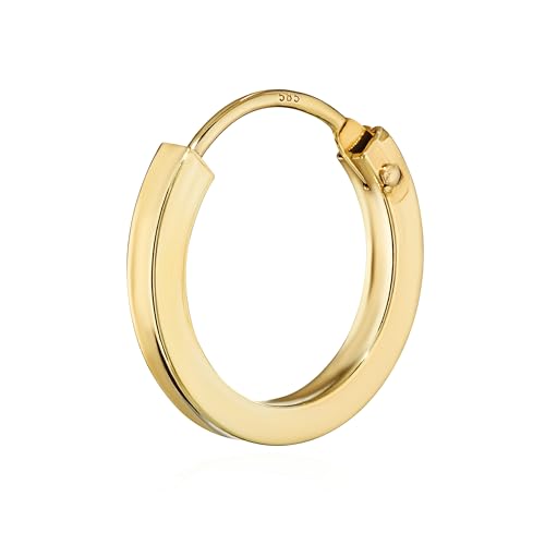 NKlaus Creolen Ohrringe 585 Gelbgold 12 mm quadratisch