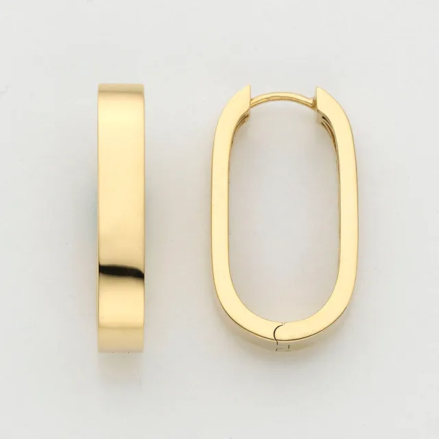 Eugen Rühle Ohrschmuck Creolen oval 26,5mm Gelbgold