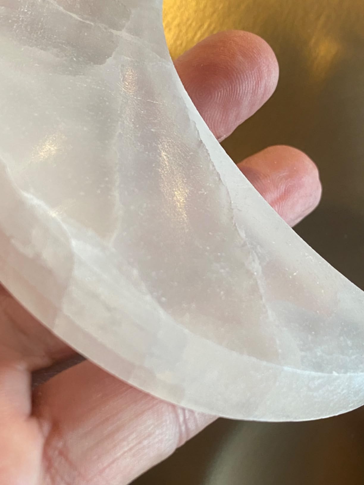 NKlaus Selenit Aufladeplatte Halbmond 10,5x7cm weiß