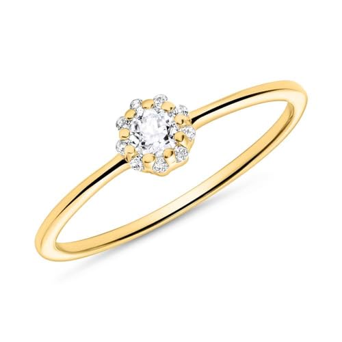 JEWLIX DR0526-G Ring Gold 585 Weißtopas 0,19ct Damen