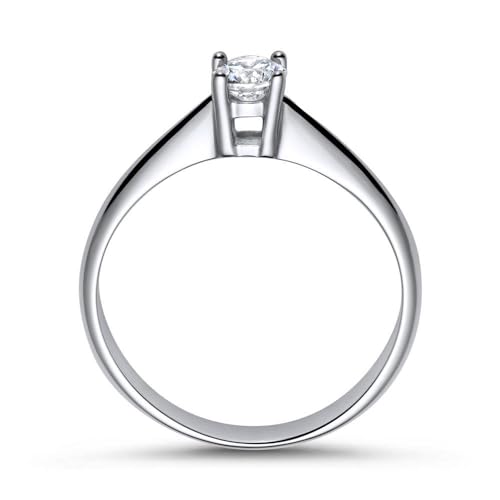 JEWLIX VR0001 Verlobungsring 925 Silber Zirkonia rhodiniert