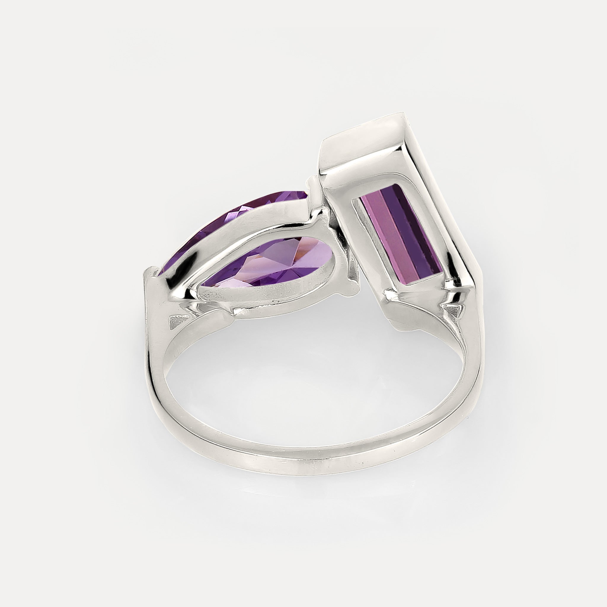 Stilnest Balance Amethyst Ring Gold Vermeil Gr.52 modern