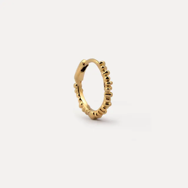 Stilnest Ore Creolen Ohrringe 24k Gold Vermeil Single organisch