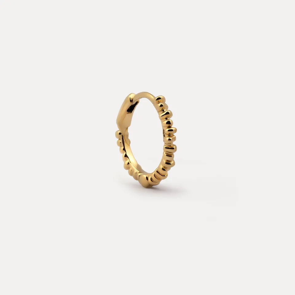 Stilnest Ore Creolen Ohrringe 24k Gold Vermeil Single organisch