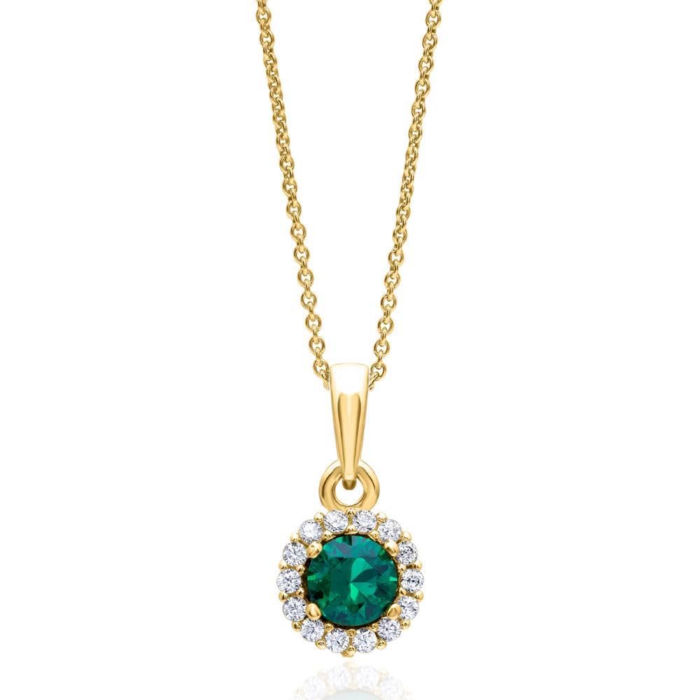 JEWLIX Ketten mit Anhänger 375 Gold Zirkonia grün