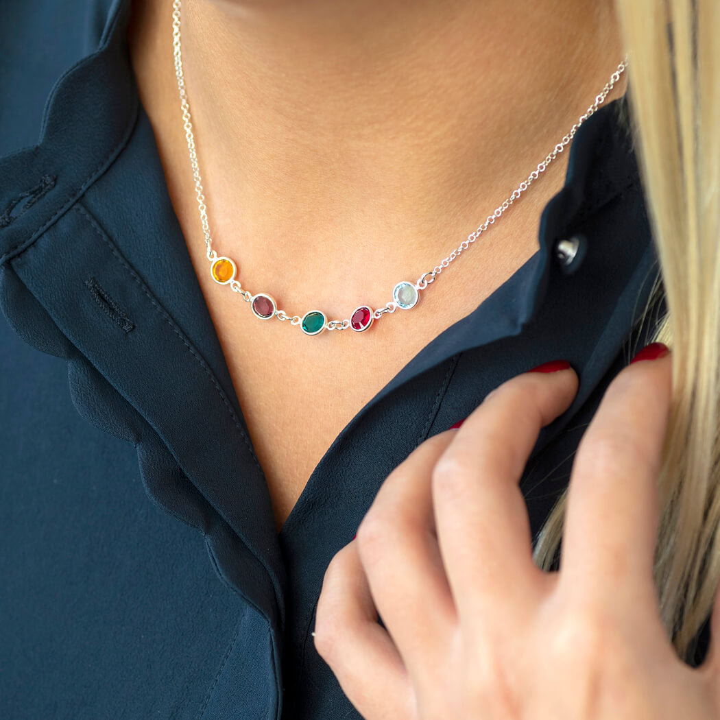 Joy by Corrine Smith Family Birthstone Halskette Gold Geburtsstein