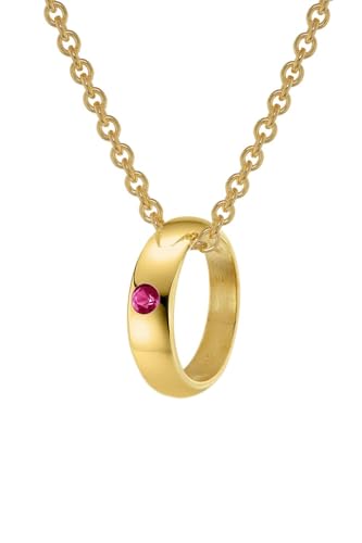 trendor Halsketten Taufring Rubin Goldkette 42cm 75401