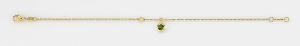 Eugen Rühle Armband Brillant 0,02ct Grünturmalin 585 Gelbgold