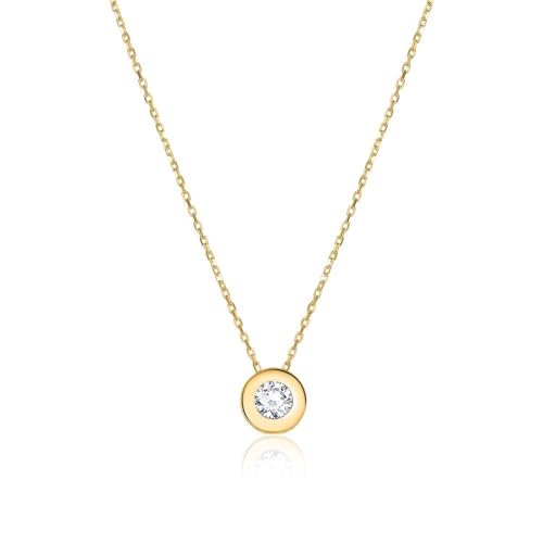JEWLIX Kette mit Anhänger Gold 585 Zirkonia Damen