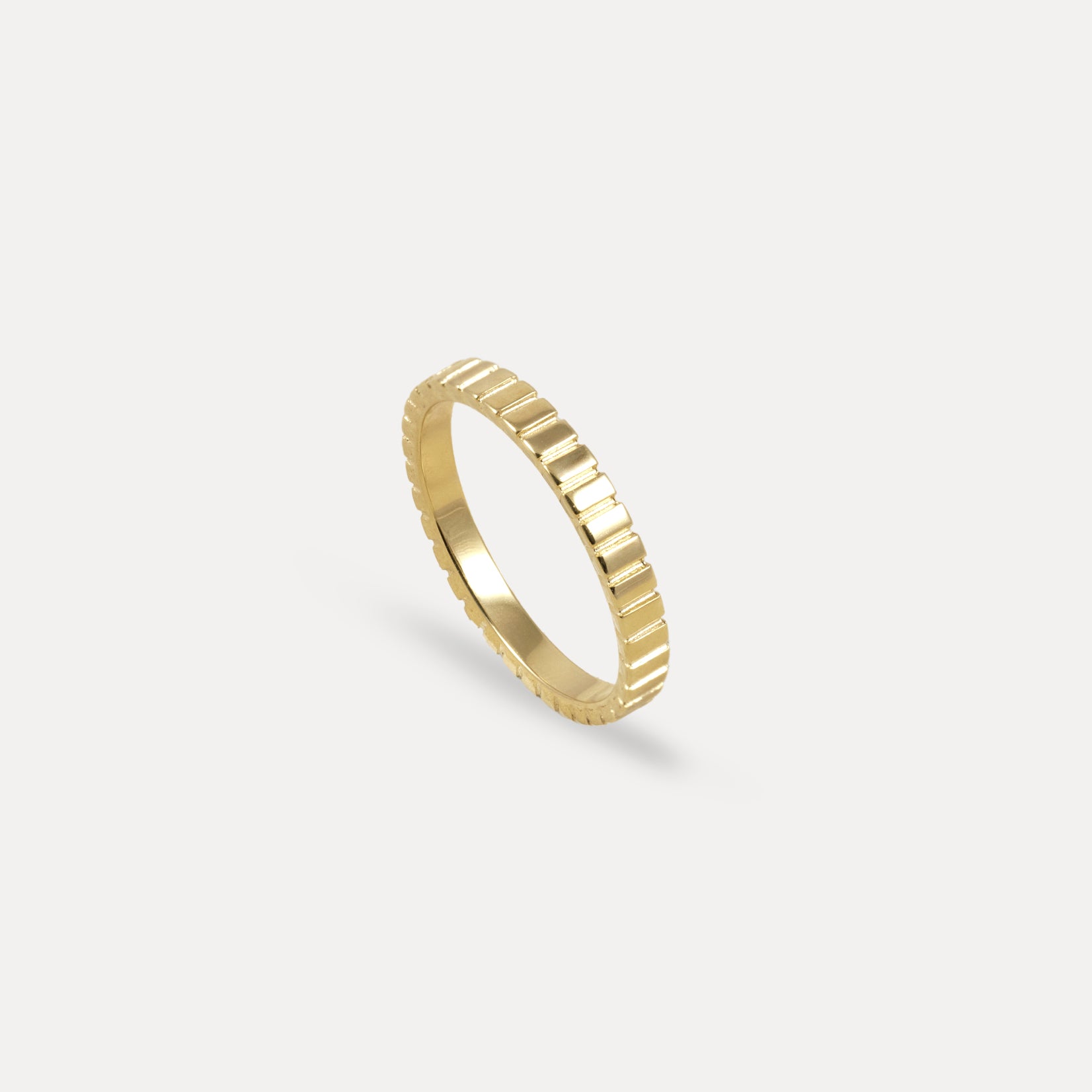 Stilnest Ridged Ring 585 Gold Ring 14k Massivgold Gr. 54