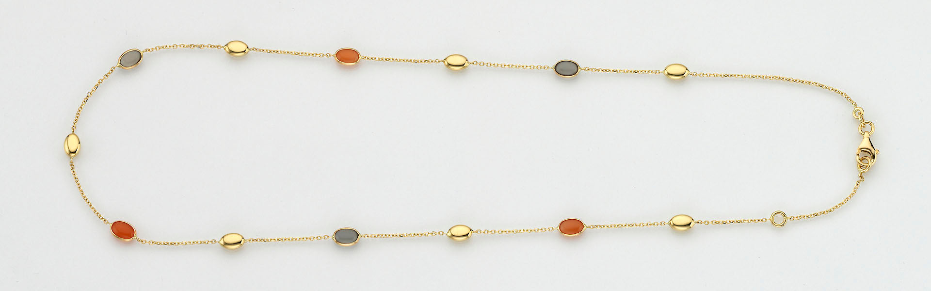 Eugen Rühle Colliers 37.4900 Collier Gold Mondstein grau orange