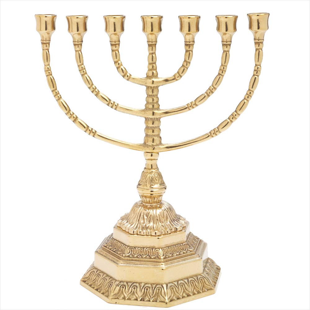 NKlaus Candle Holder Menorah Leuchter Messing 35cm 7-armig