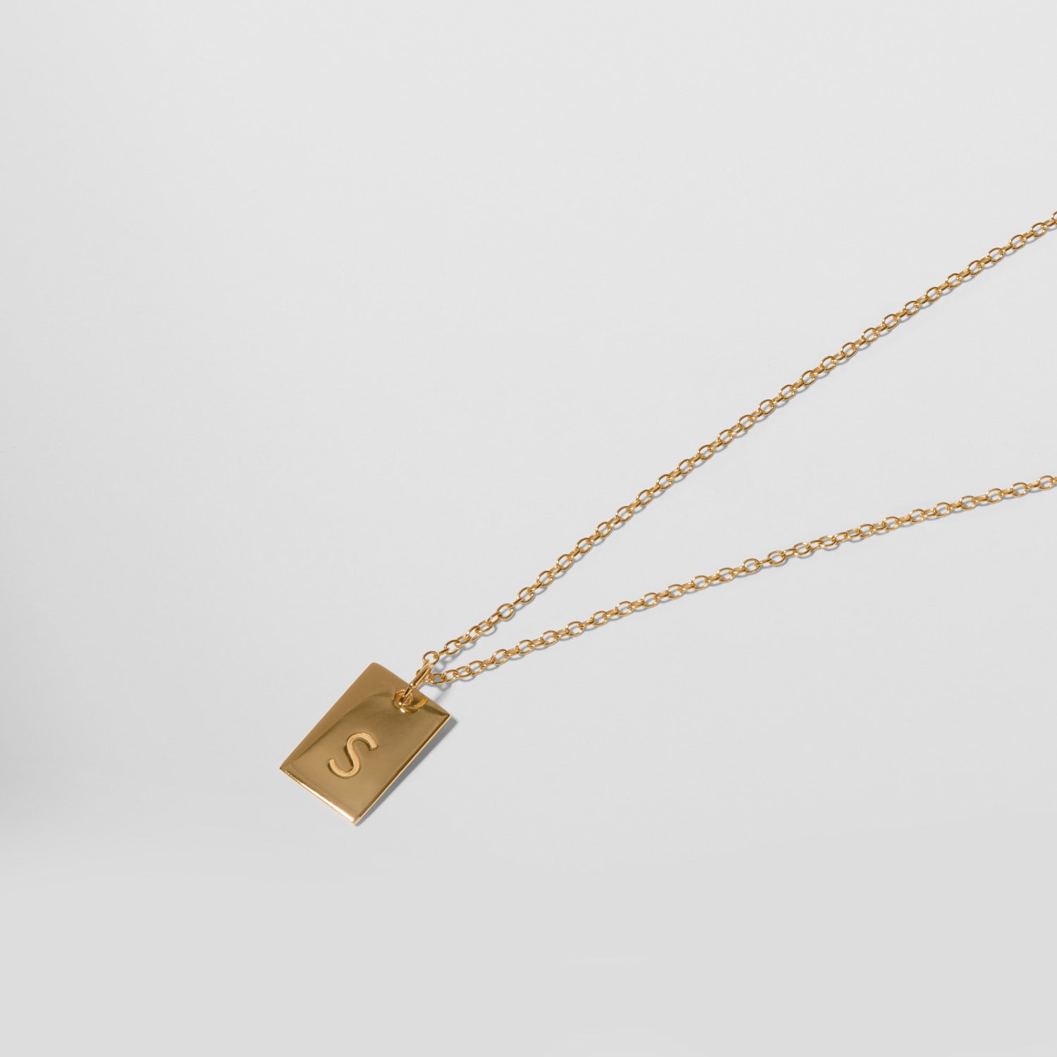 Stilnest Folio Tag Kette Gold Vermeil gravierbar 45cm
