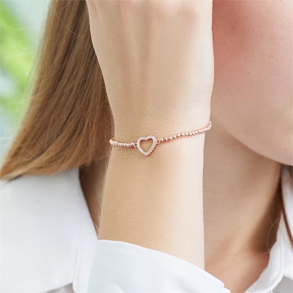 JEWLIX ID-Armbänder Herzarmband 925er Silber rosé Zirkonia