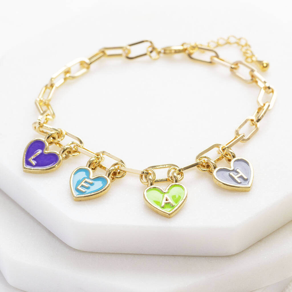 Joy by Corrine Smith Hearts Charm Armband vergoldet personalisiert