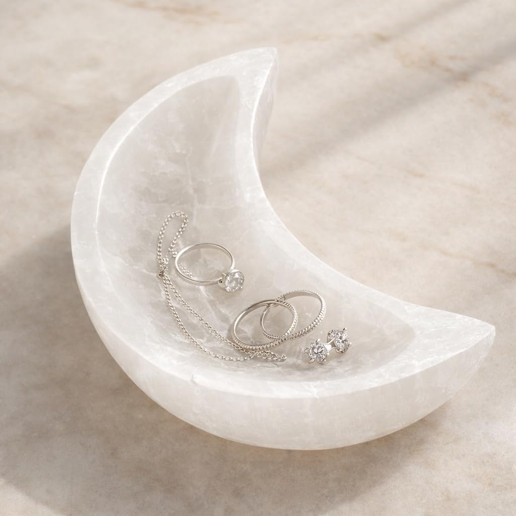 NKlaus Healing Crystals Selenit-Schale Halbmond 10,5 cm