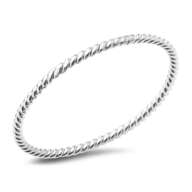 JEWLIX Damenring Sterlingsilber Kordeldesign Silber