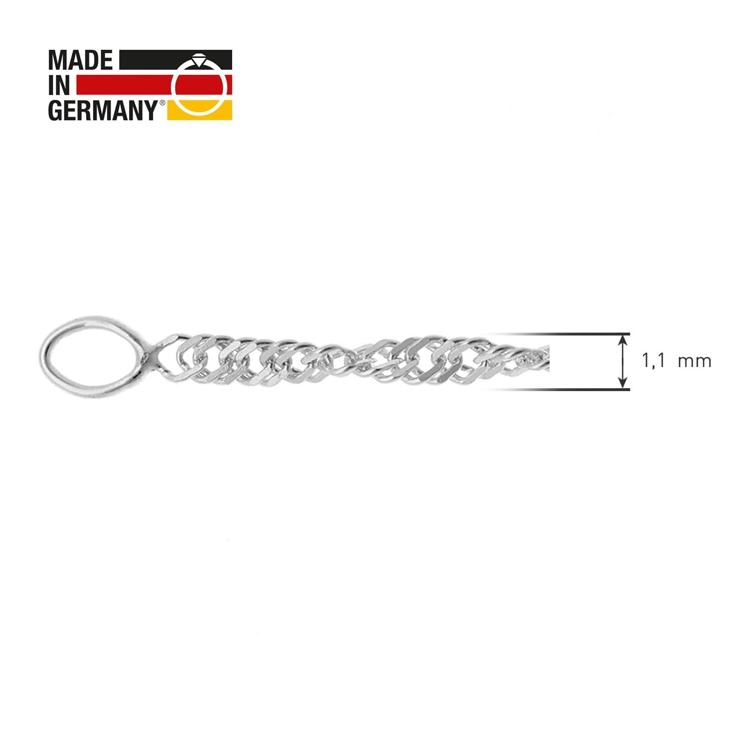 trendor Halsketten Singapur-Kette 925 Silber Halskette 40 cm 1,8 mm