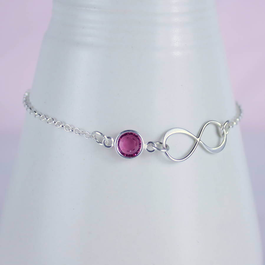 Joy by Corrine Smith Infinity Armband Silber Geburtsstein