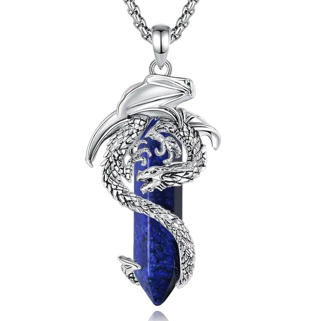 Eudora Harmony Bola Drachen Halskette Amulett blau 20+24 Zoll