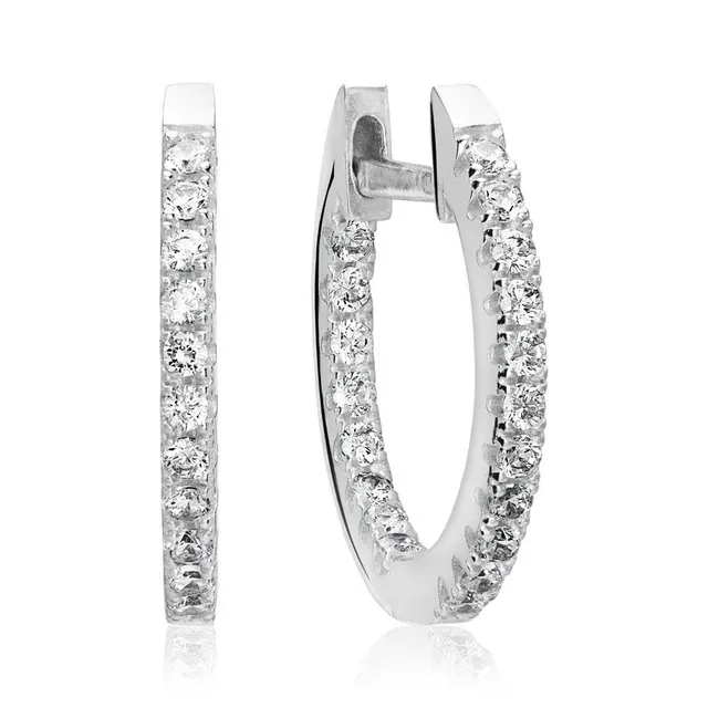JEWLIX Klappcreolen SE0599 925 Silber Zirkonia