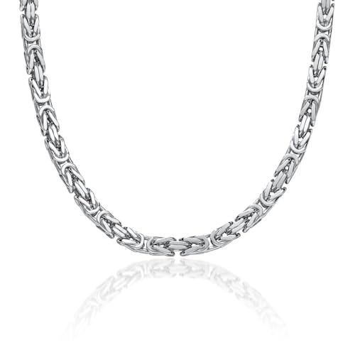 JEWLIX Königskette 925 Silber rhodiniert 5mm Vierkant