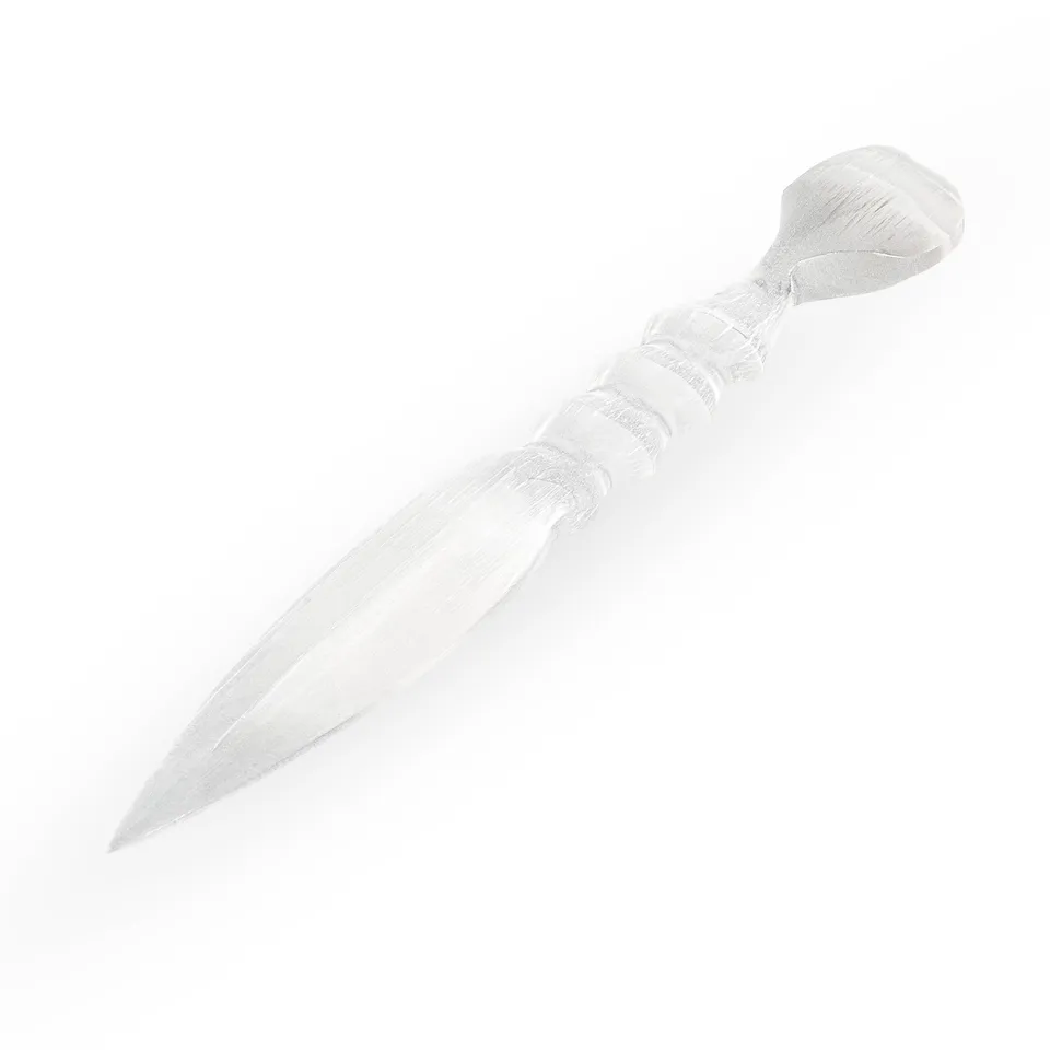 NKlaus HEALING CRYSTALS Selenit Herz-Dolch 24cm 190g