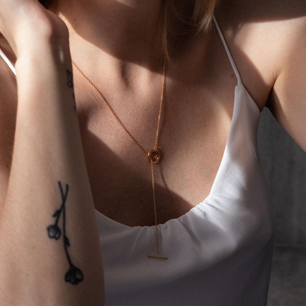 Stilnest Bonds Path Loop Lariat Kette 60cm Gold