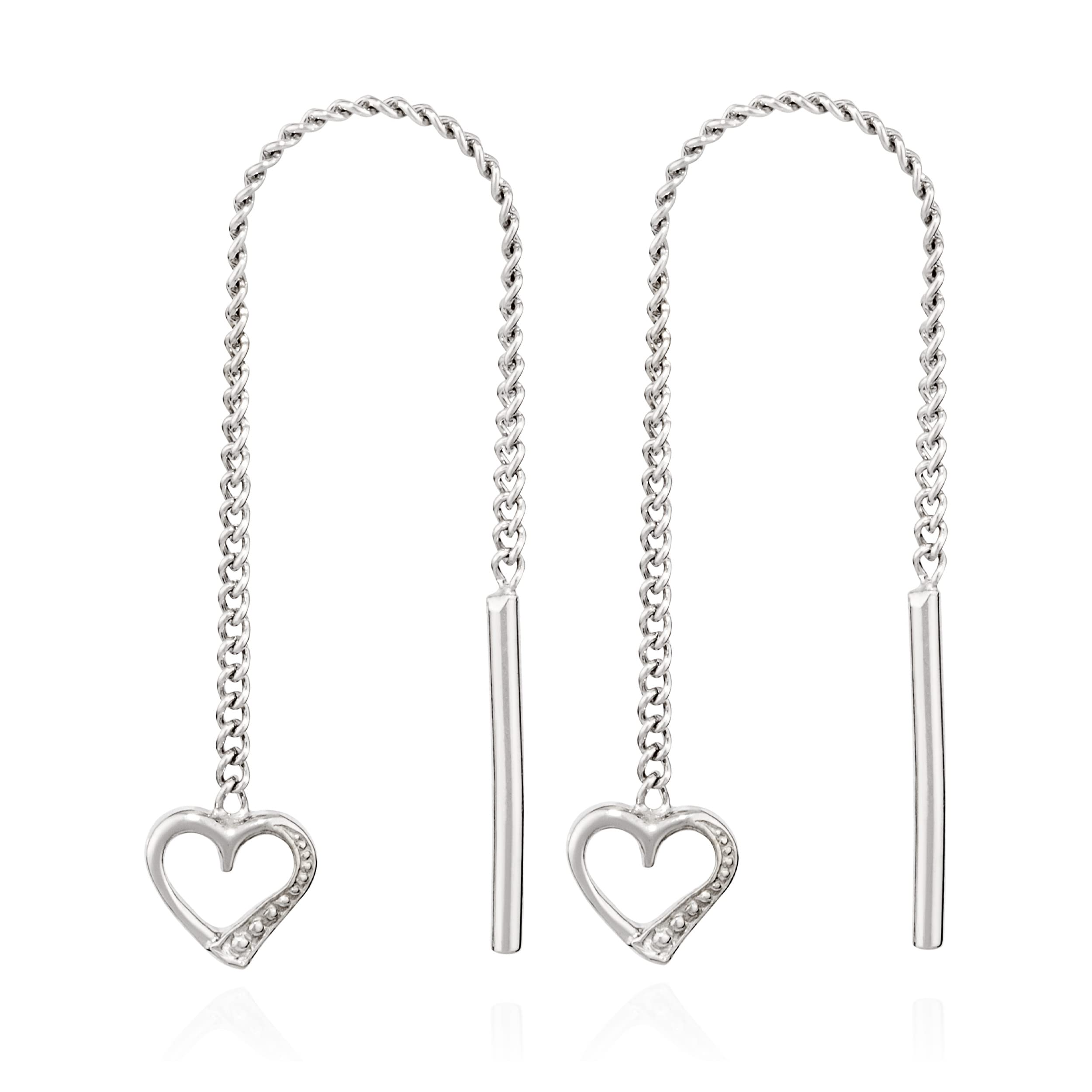 NKlaus Jewellery Herz-Durchzieher 925 Silber 5x5mm Paar