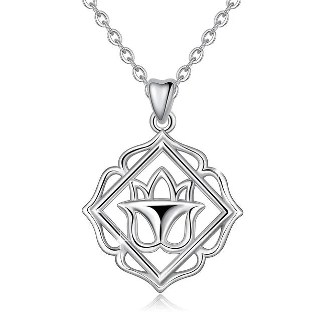 Eudora Lotus S925 Silber Halskette 45,7 cm Heilige Lotus