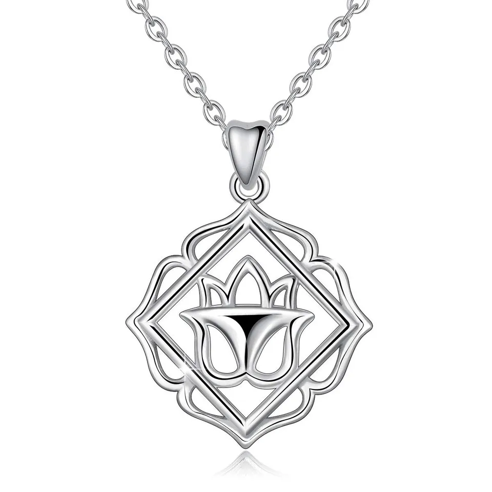 Eudora Lotus S925 Silber Halskette 45,7 cm Heilige Lotus