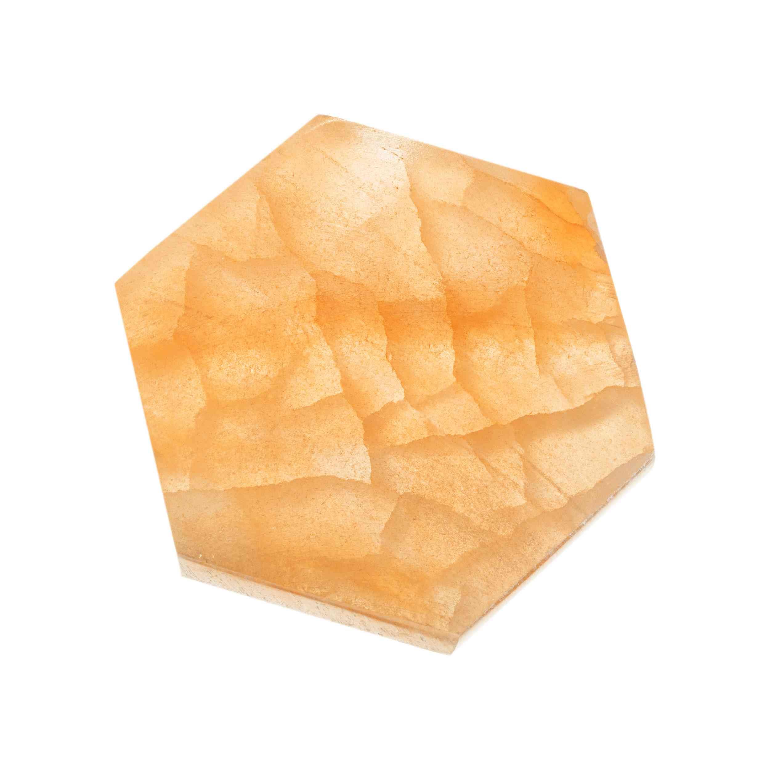 NKlaus Healing Crystals Selenit-Platte 9,5 cm Sechseck Pfirsich