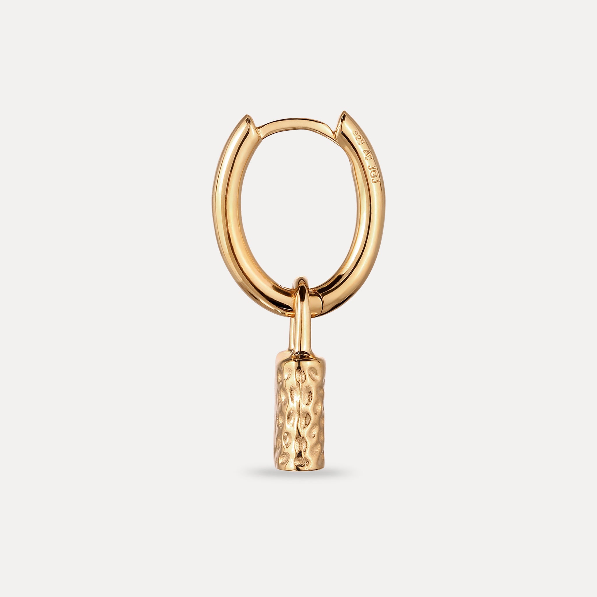 Stilnest Padlock Creolen Ohrringe 24k Gold Vermeil Schloss