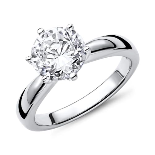 JEWLIX Solitärring 925 Silber Zirkonia Größe 54